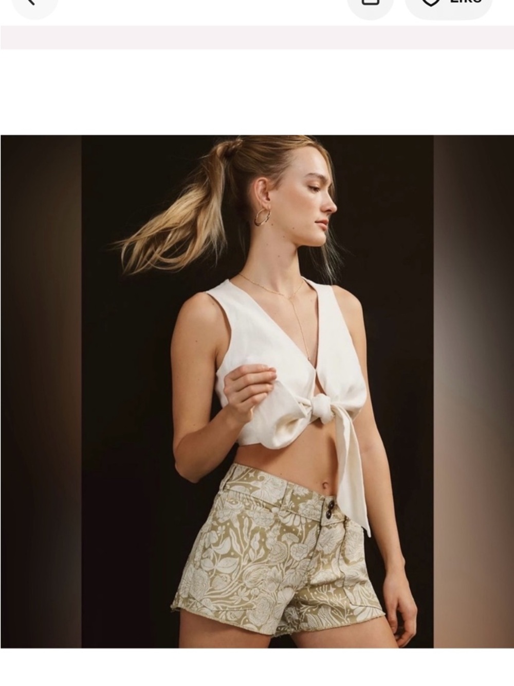 Pilcro Anthropologie Women's Floral Print Tan Shorts 29 NEW
